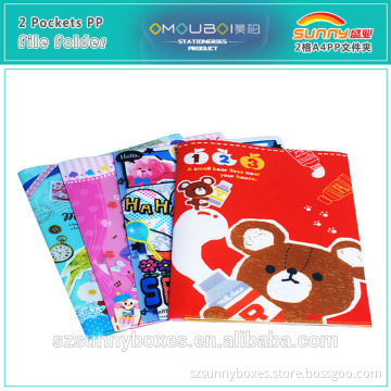 A4 Eco-friendly PP 2 Pockets Cartoon Folder